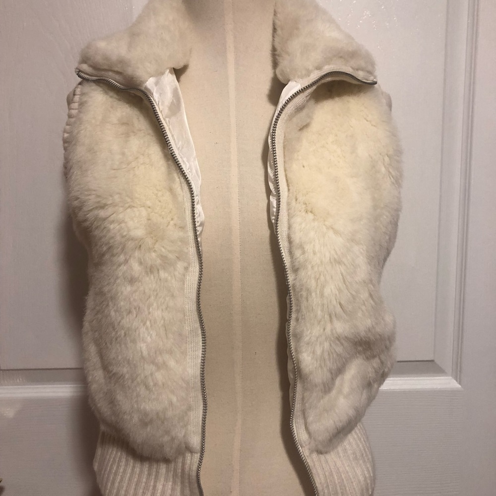 White Ivory Faux Fur Vest